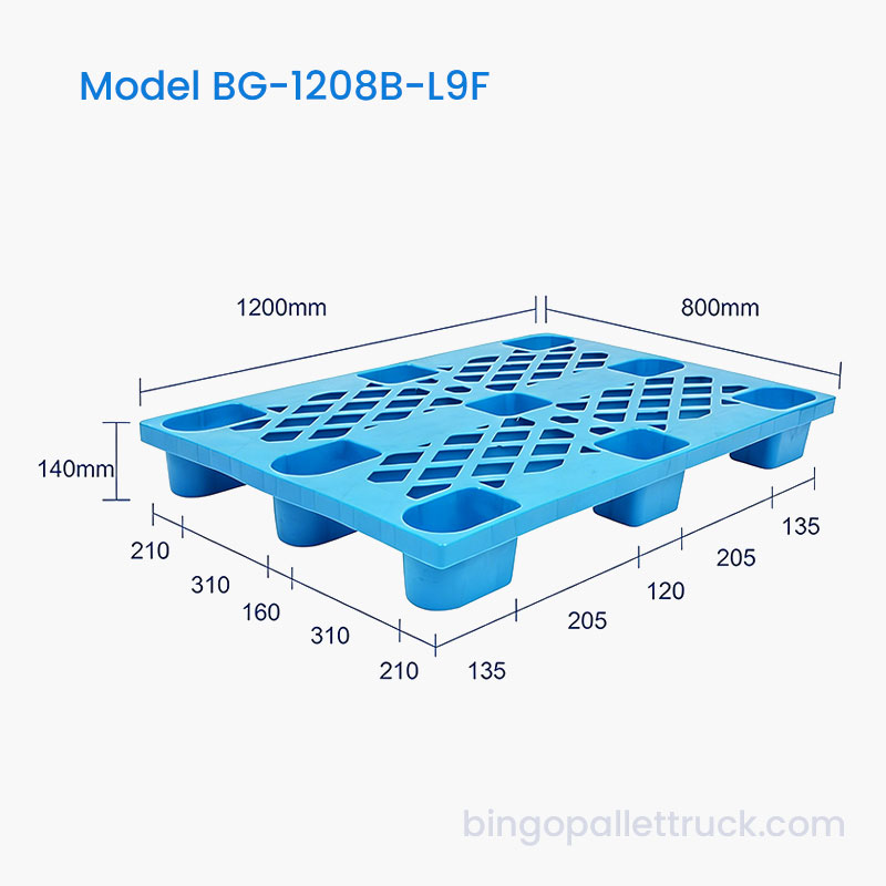 1200x800mm Light Duty Plastic Pallet for Food and Beverage Industry Storage