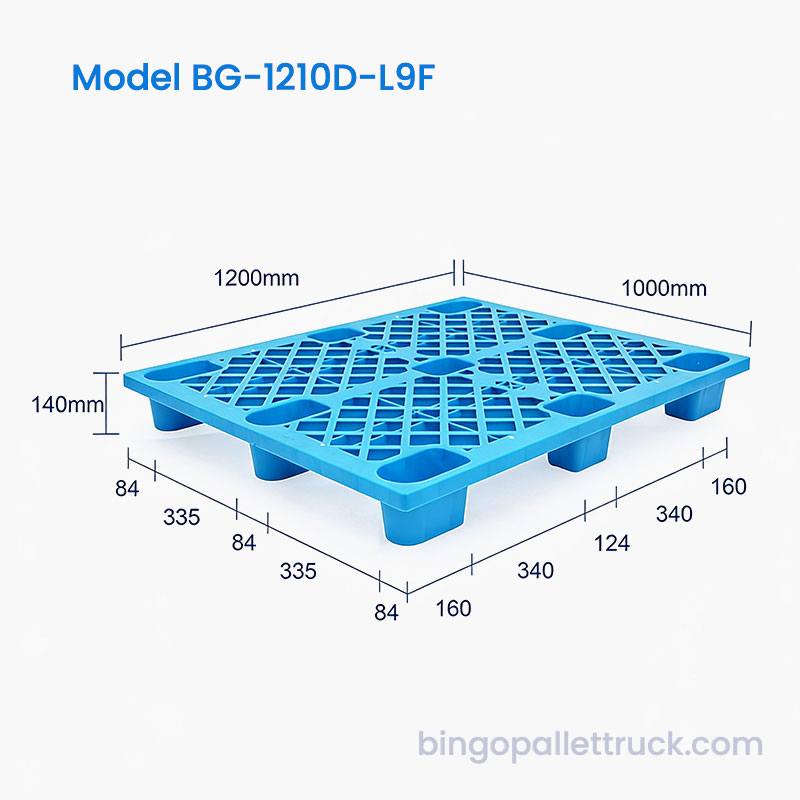 1200x1000mm Plastic Pallet with Anti Slip Grid Surface for Logistics
