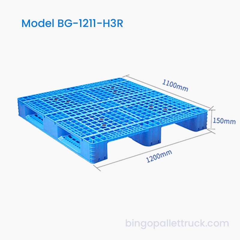 Food Grade HDPE 1200x1100mm Plastic Pallet for Dry Goods Handling