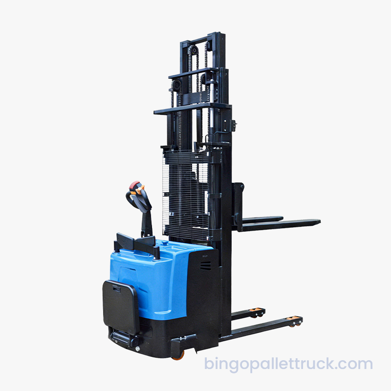 2000kg Three Mast Electric Stand-on Stacker for Logistics