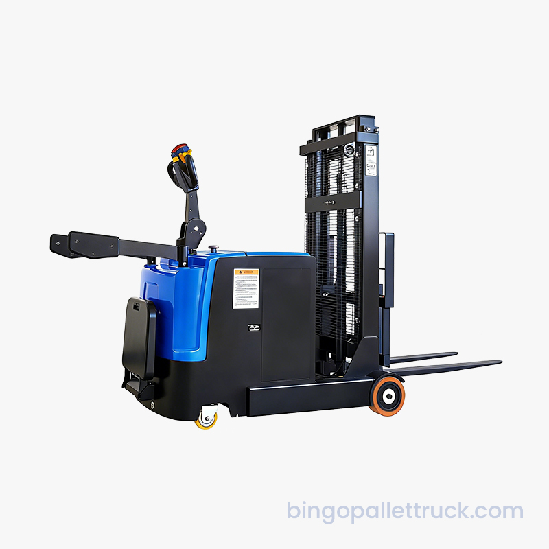1000kg Counterbalanced Electric Stand-on Stacker for Logistics