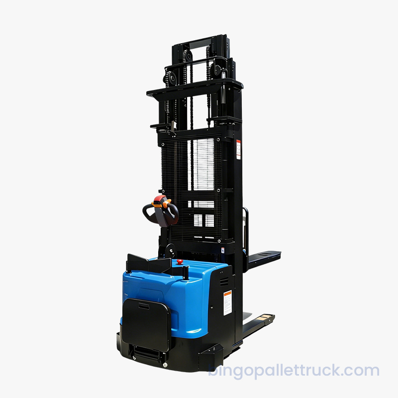 2000kg EPS Three Mast Electric Stand-on Stacker for High Reach